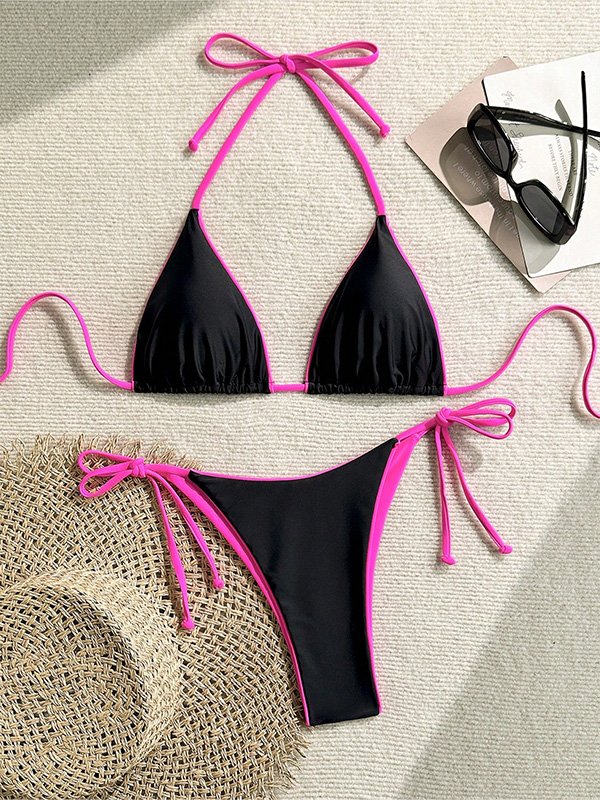 black pink bikini