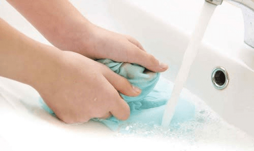 washing swimsuit