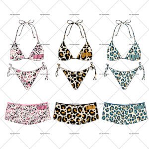 Custom Leopard Print Bikini & Shorts Set