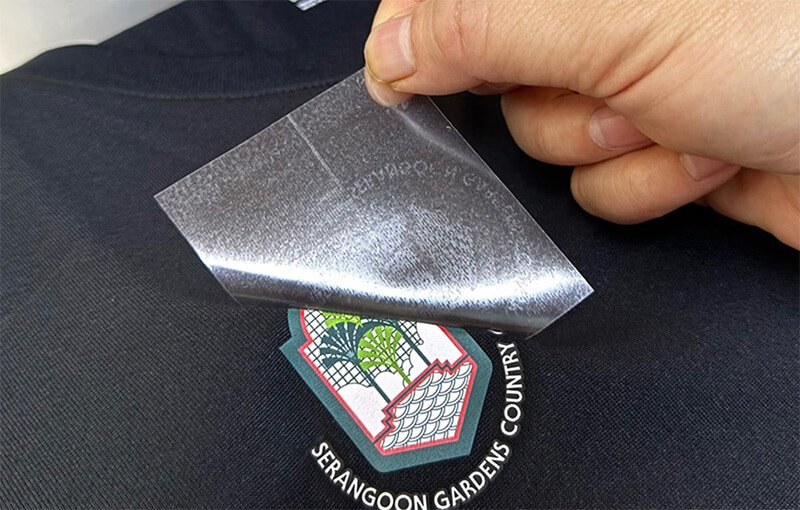 Pad printing a logo for swimwear