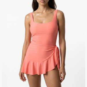 Side-Tie Ruffle Swim Dress