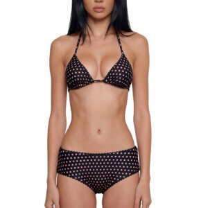 Y2K Polka-Dot Bikini Set with Boyshort Bottoms