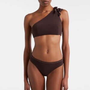 One-Shoulder Bikini Set with Bow Details