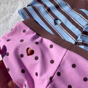Pink Polka-Dot Triangle Bikini Set with Boyshort Bottoms